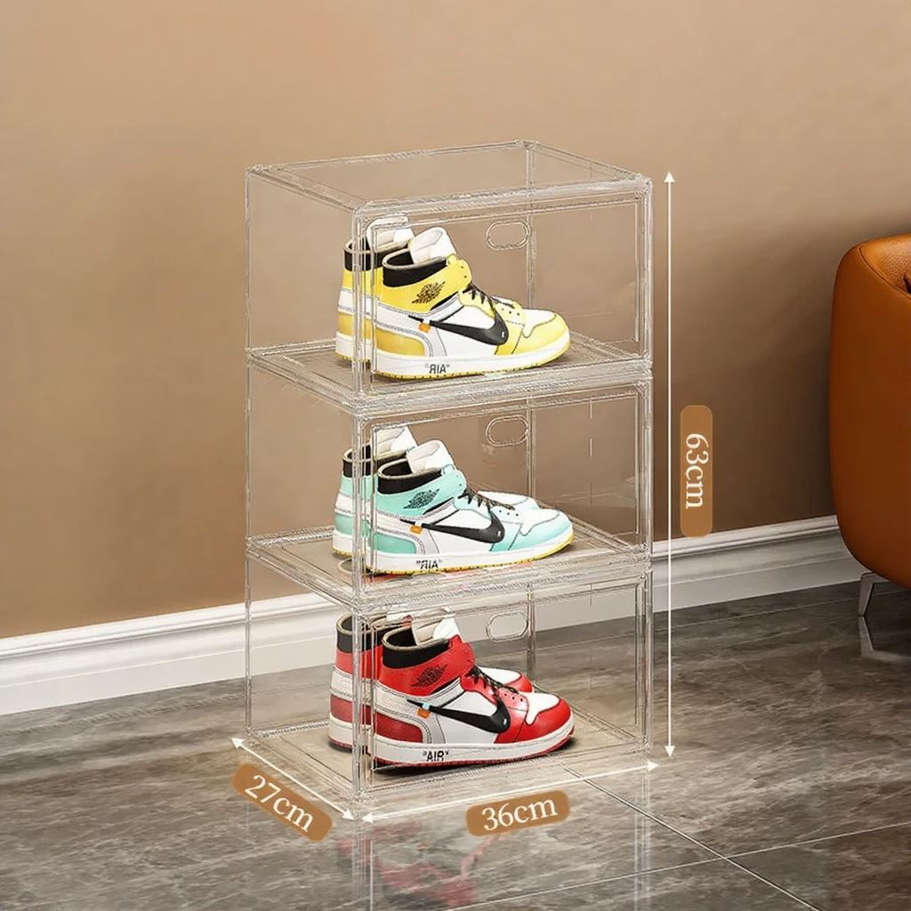 💎 SneakerBox Premium – Gruby Przezroczysty Box na Buty z Magnetycznym Zamknięciem