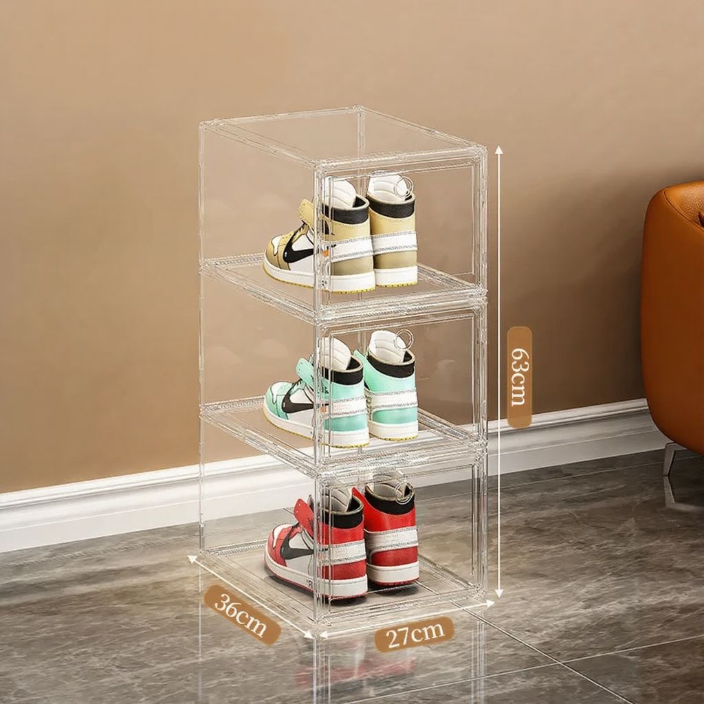 💎 SneakerBox Premium – Gruby Przezroczysty Box na Buty z Magnetycznym Zamknięciem